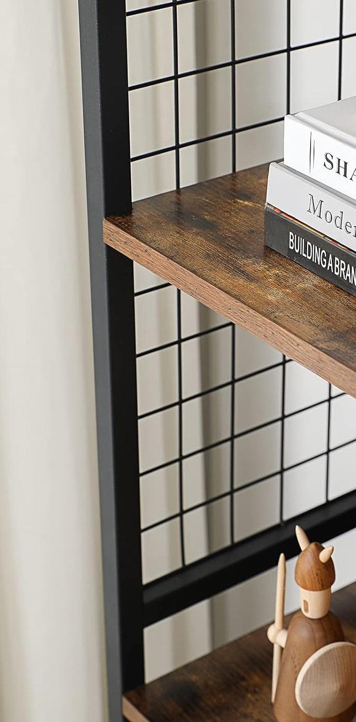 4-Tier Bookcase with Metal Frame