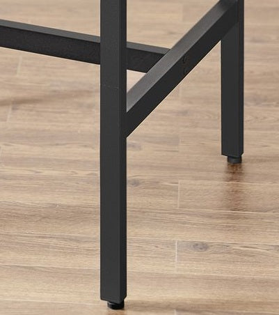 Compact Dining Table and 2 Chairs Set with Footrests, Industrial Style, Rustic Brown and Black