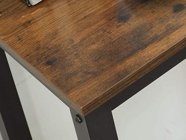 Bar Table Desk, Industrial Style, 120x40x100 cm, Vintage Brown and Black, Sturdy Metal Frame