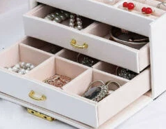 Large Jewelery Box Organizer Drawer Cabinet Necklace Storage Case