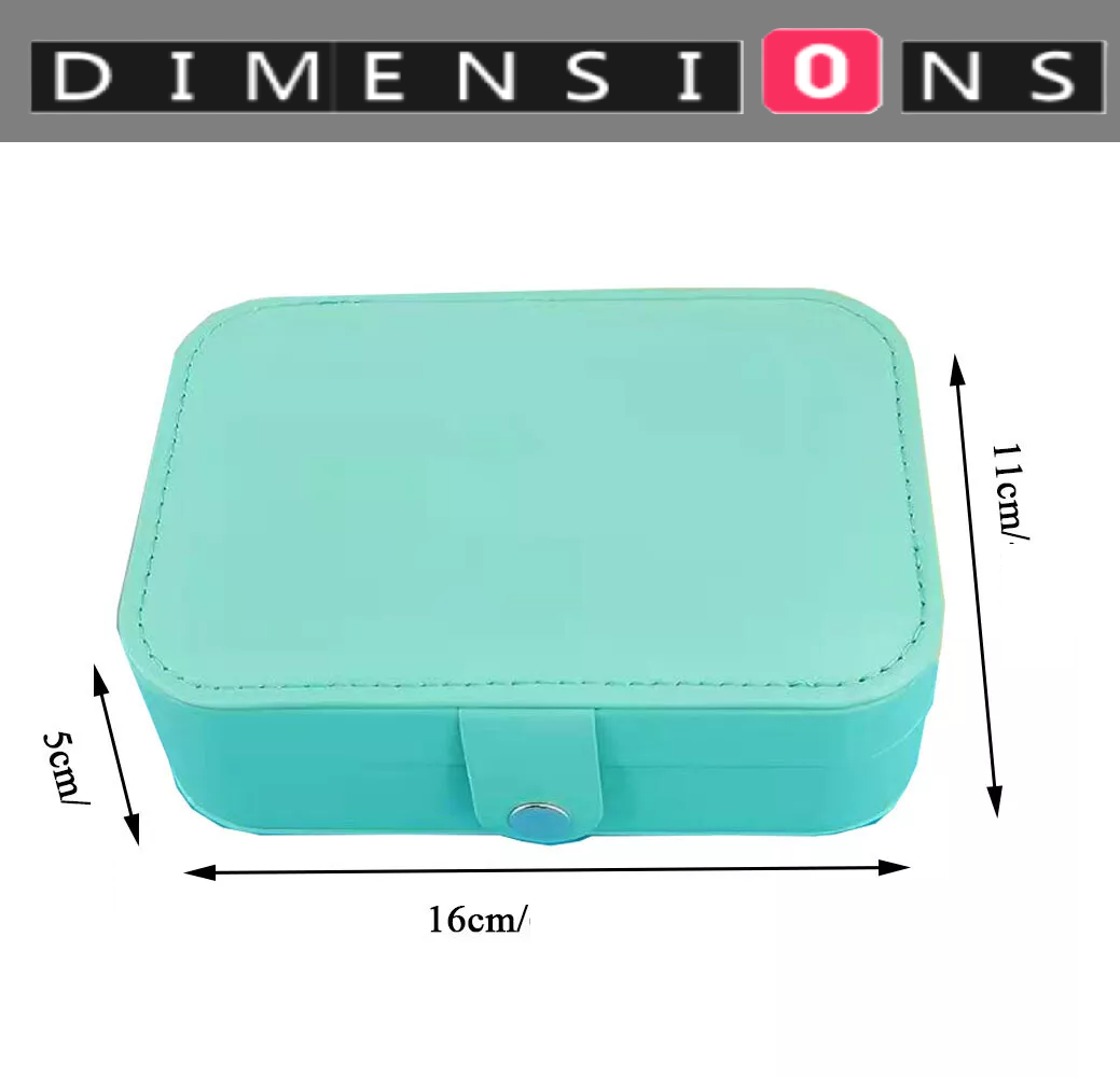 Portable Leather Jewelry Box Travel Case for Rings Necklaces Earrings Storage - BLUE