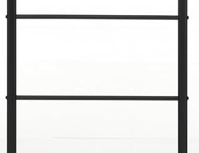 5-Tier Industrial Towel Ladder Shelf with 5 Hooks