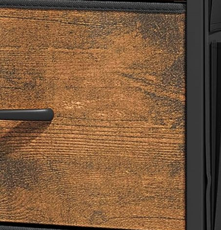 4-Drawer Fabric Storage Organizer with Metal Frame and Wooden Top