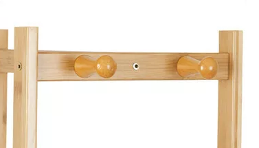 Bamboo Coat Stand with Garment Shelf and Hanging Rail