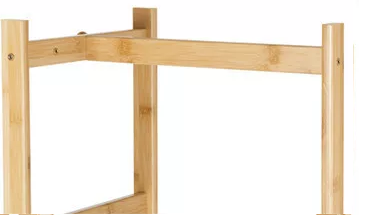 Bamboo Coat Stand with Garment Shelf and Hanging Rail