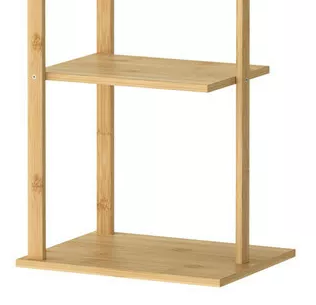 Bamboo Coat Stand with Garment Shelf and Hanging Rail