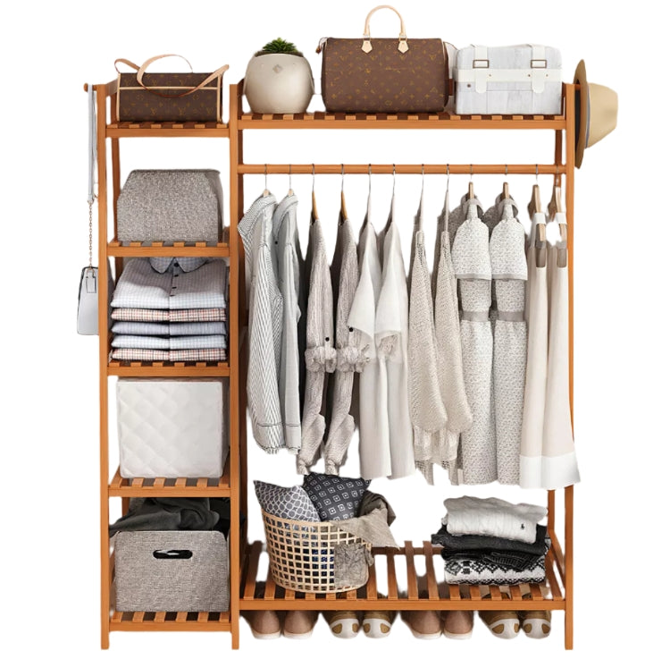 Heavy Duty Wooden Clothes Rail - Natural