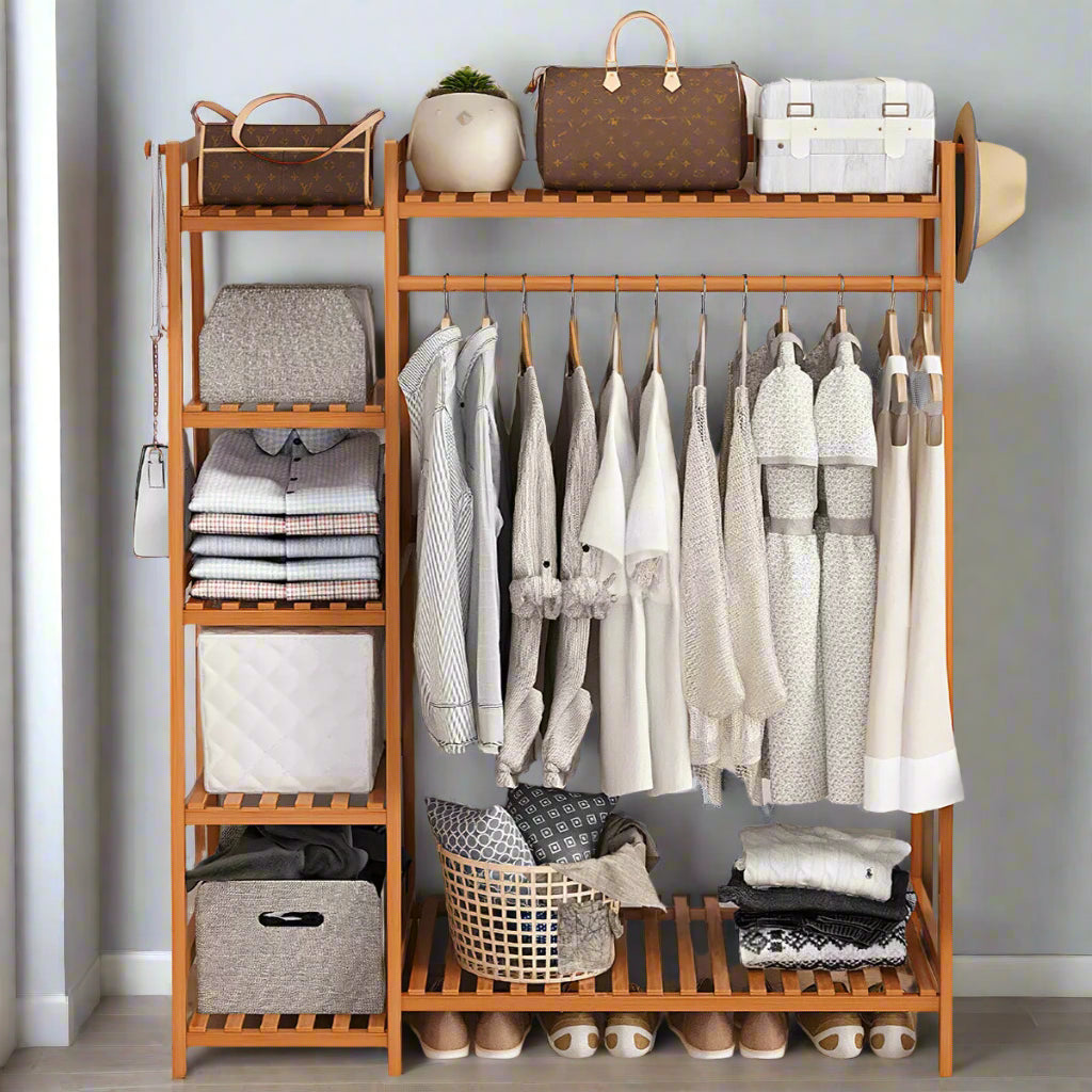 Heavy Duty Wooden Clothes Rail - Natural