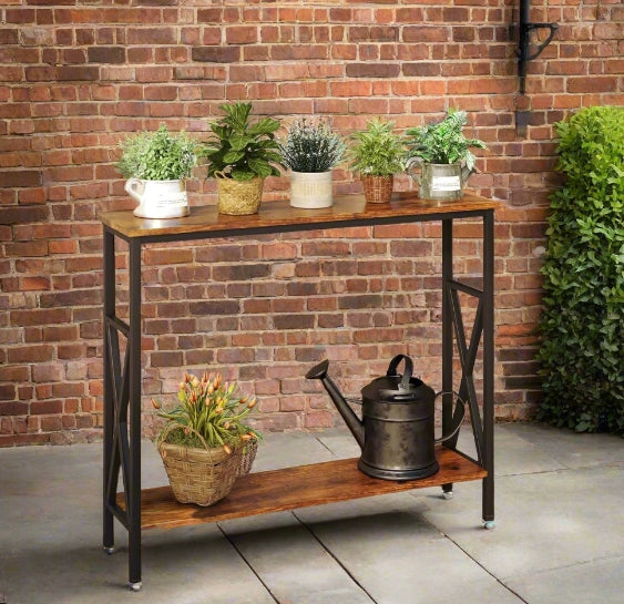 Industrial Slim Console Table for Home and Garden