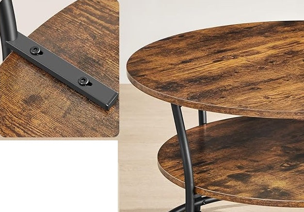 Round Coffee Table with 2 Tiers