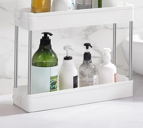 3-Tier Slim Storage Trolley with Wheels – Rolling Utility Cart for Kitchen, Bathroom