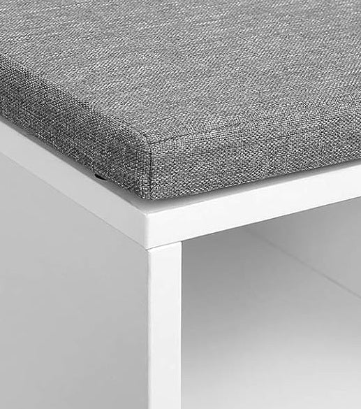 Shoe Storage Bench with Cushion, Drawer & Open Compartments for Hallway and Bedroom