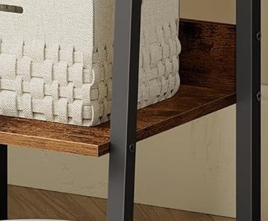 Industrial 4-Tier Ladder Shelf, Rustic Brown & Black Bookcase for Living Room or Office