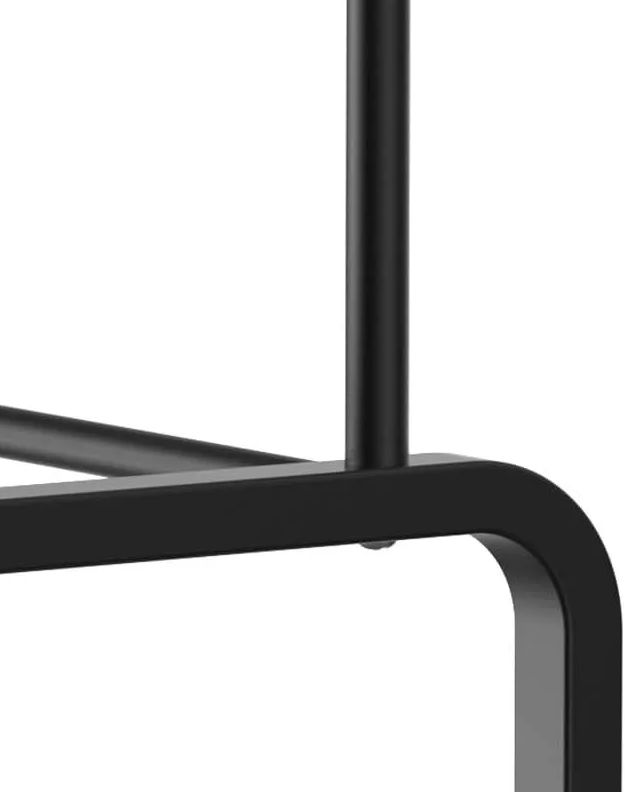 Heavy Duty Double Rail Clothes Rack – Steel Garment Hanging Stand with Shelf, 110cm Black Display Rail