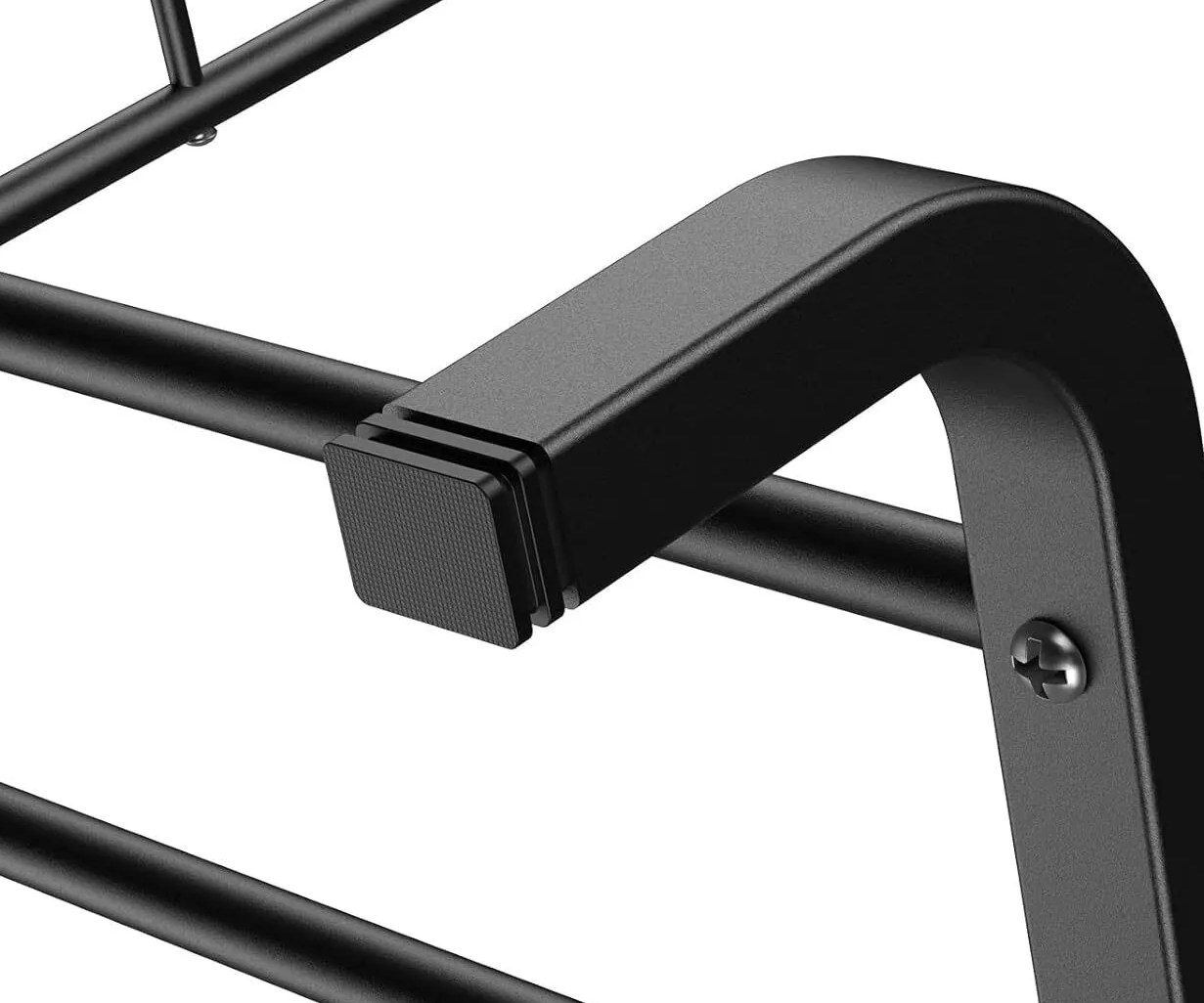 Heavy Duty Double Rail Clothes Rack – Steel Garment Hanging Stand with Shelf, 110cm Black Display Rail