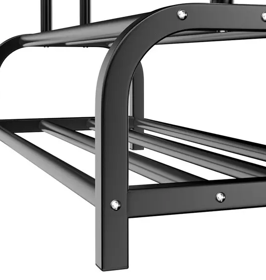 Heavy Duty Metal Double Rail Clothes Rack – Freestanding Garment Stand with Shelf