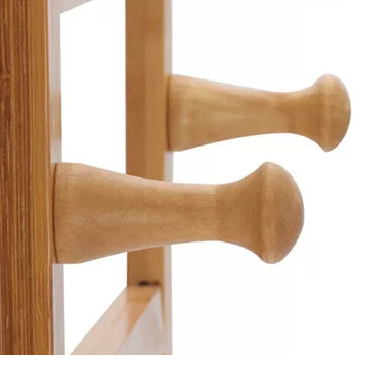 Wooden Clothes Rail Rack – Heavy Duty Garment Hanging Stand with Shelves Open Wardrobe