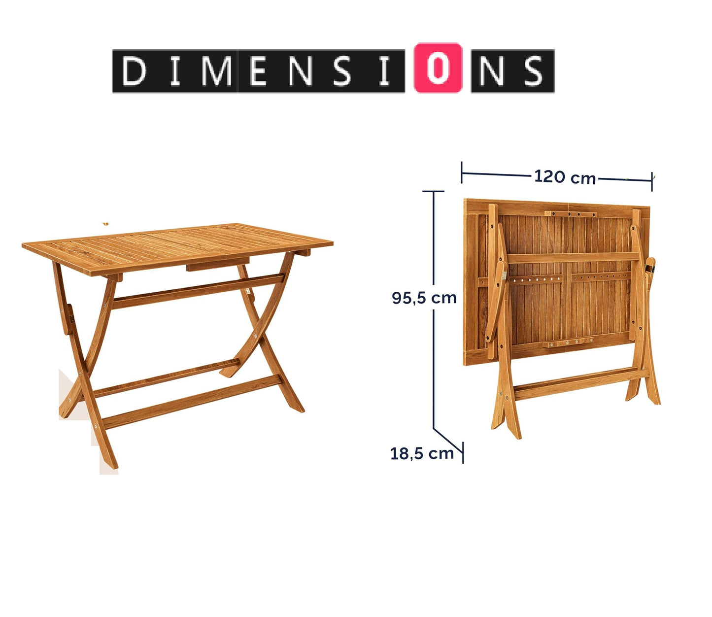 5 Piece Wooden Garden Dining Set – Foldable Outdoor Table & 4 Chairs for Patio, Balcony & Terrace