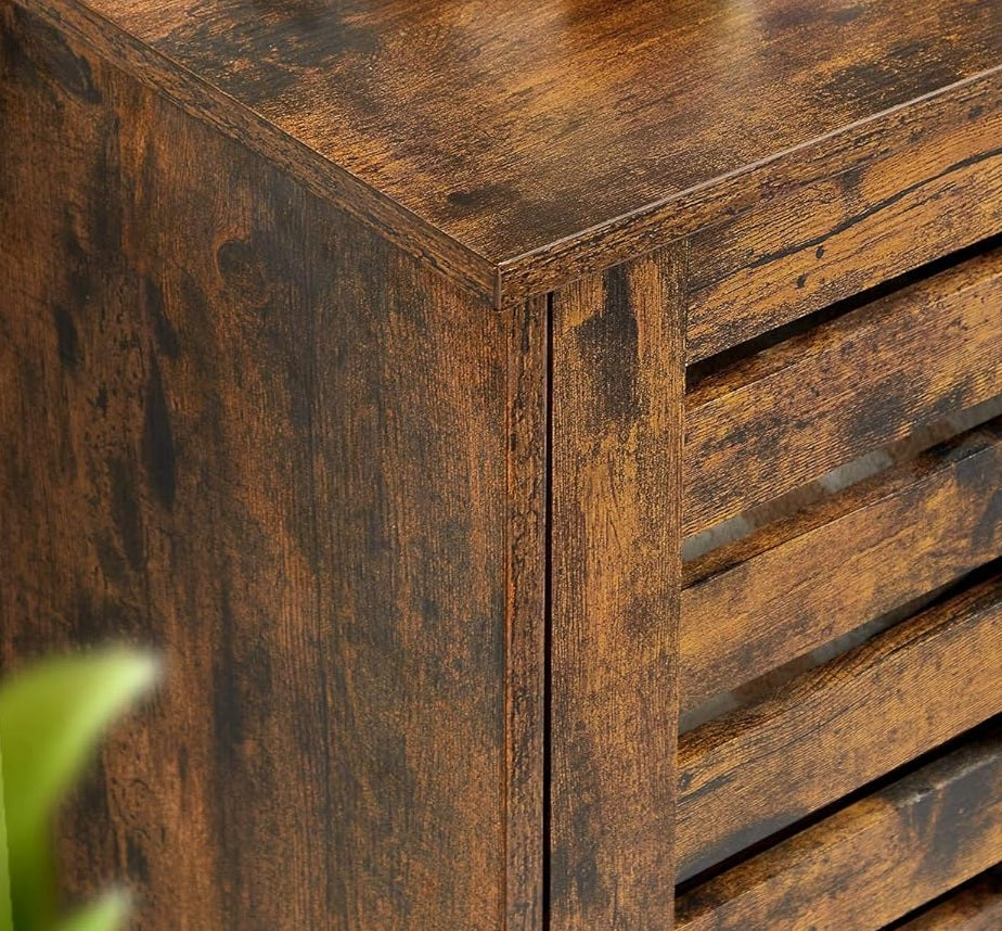 Rustic Bathroom Floor Cabinet – Storage Unit with Doors & Adjustable Shelf