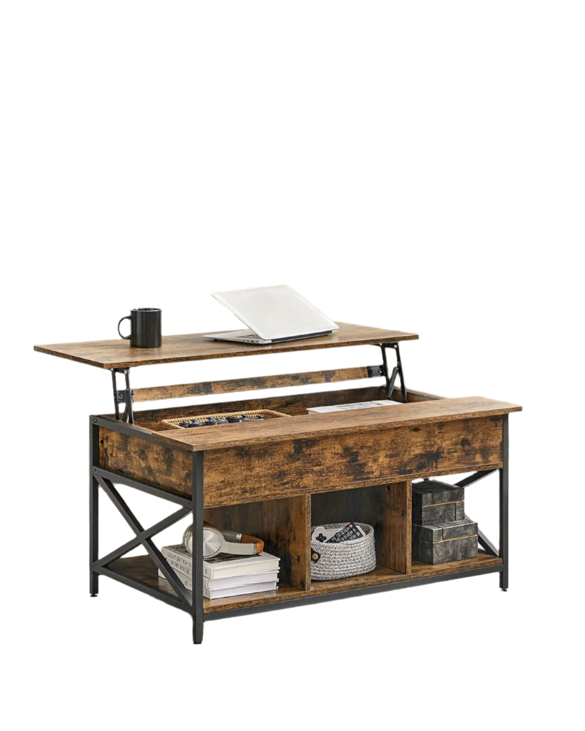 Lift Top Coffee Table Extendable with Compartment