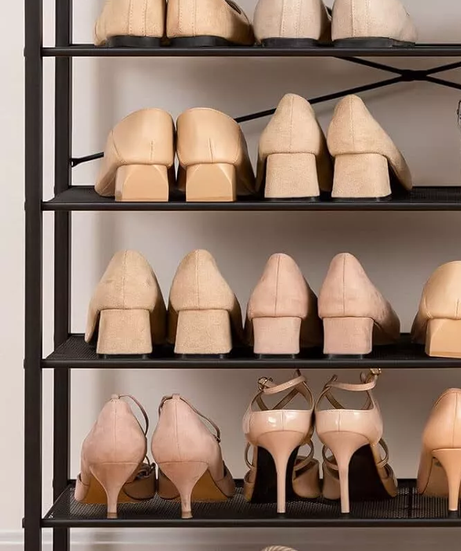 Entryway Coat Rack Stand with Shoe Storage Shelves – Industrial Hallway Organiser