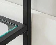 Modern 3-Tier Console Table with Tempered Glass Shelves & Black Steel Frame – 100 x 30 x 73 cm