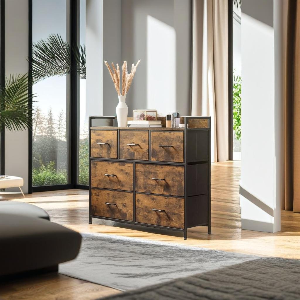 7 drawer fabric chest of drawers