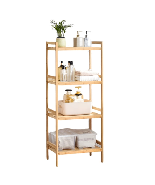 5-Tier Bamboo Storage Rack – Adjustable Shelves for Bathroom, Kitchen, Bedroom