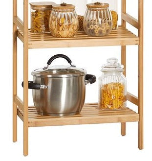 5-Tier Bamboo Storage Rack – Adjustable Shelves for Bathroom, Kitchen, Bedroom