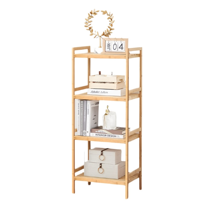 5-Tier Bamboo Storage Rack – Adjustable Shelves for Bathroom, Kitchen, Bedroom