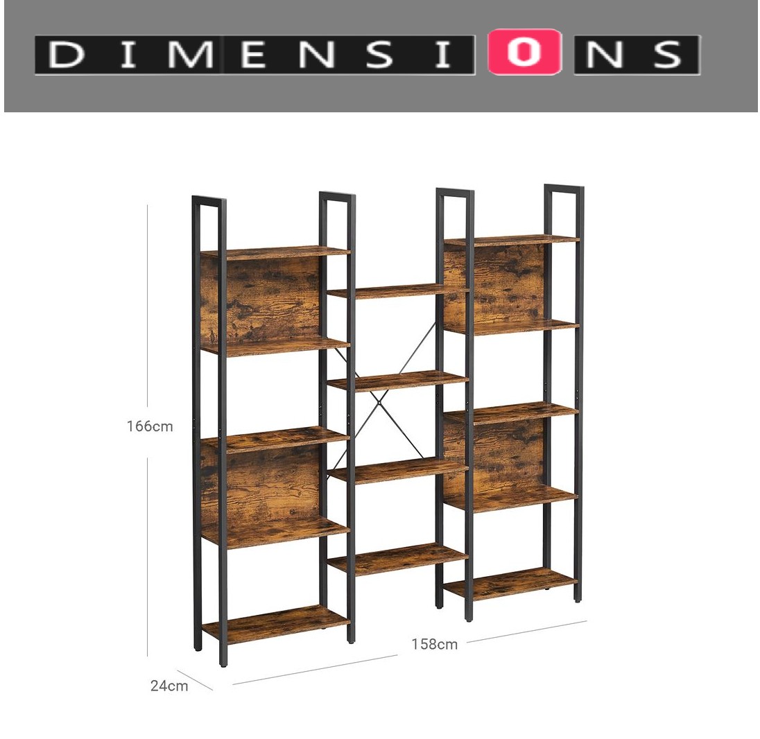 Industrial 14 Shelf Bookcase