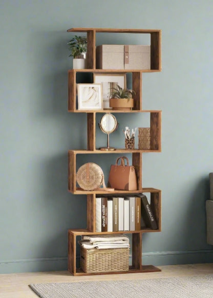 6-Tier Modern Style Bookcase Shelf - Storage Unit