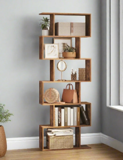 6-Tier Modern Style Bookcase Shelf - Storage Unit