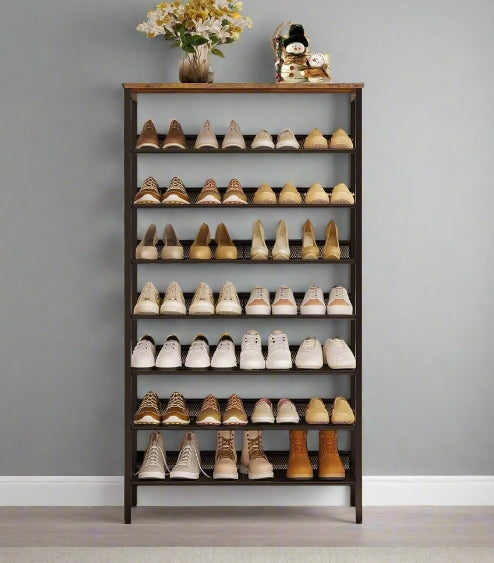 Large Capacity Shoe Rack Tall Shoe Storage Shelf for 21 to 28 Pairs