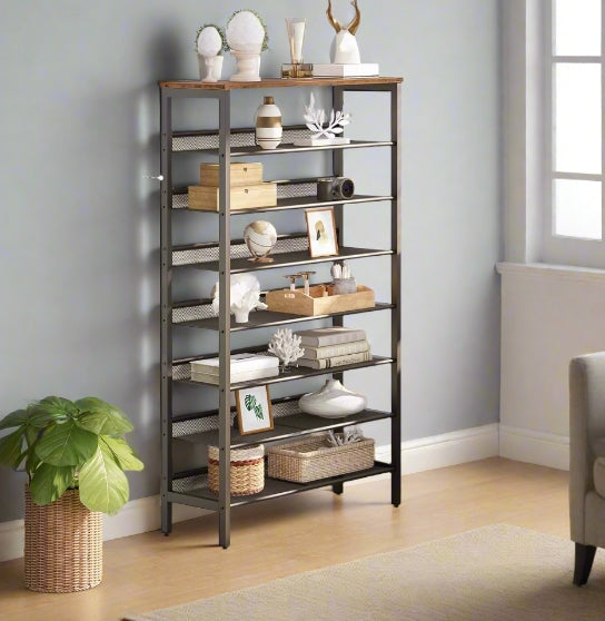 Large Capacity Shoe Rack Tall Shoe Storage Shelf for 21 to 28 Pairs