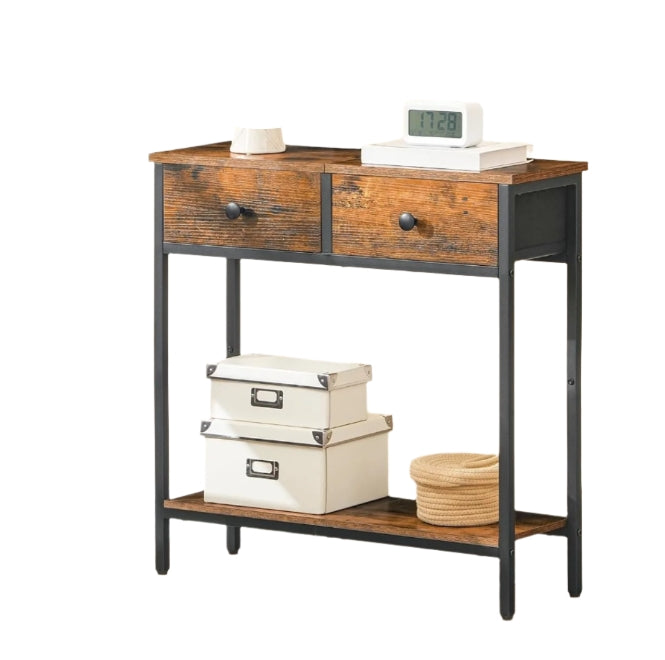 Rustic Console Table with Storage - Ideal for Living Room and Hallway