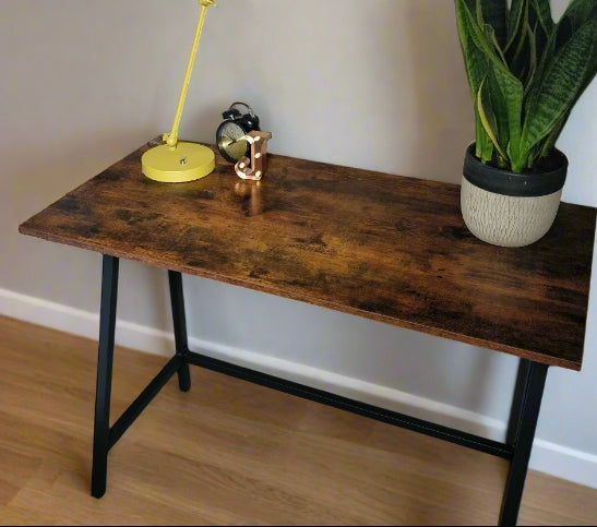 Computer Desk – Industrial Writing Desk with Steel Frame Table for Home Office & Study