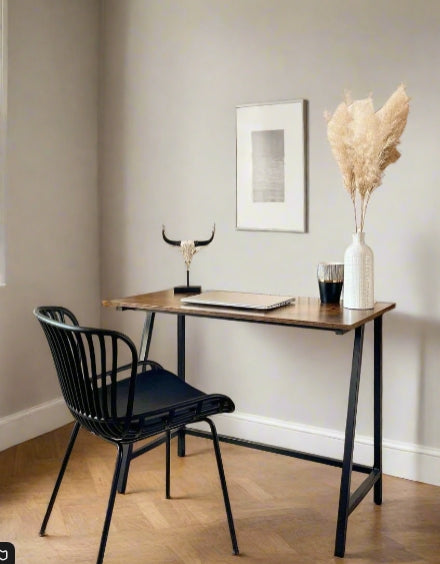 Computer Desk – Industrial Writing Desk with Steel Frame Table for Home Office & Study