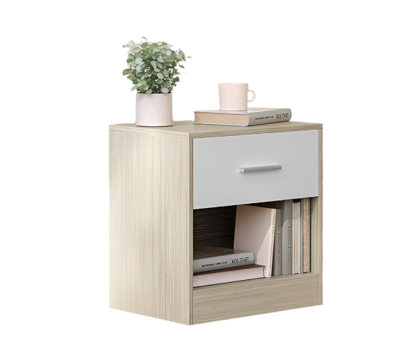 Set of 2 Bedside Tables with Drawers and Shelf – Nightstands for Bedroom or Living Room