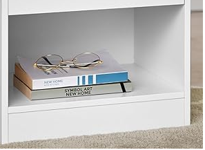 Set of Two White Bedside Table with Drawer – Modern Nightstand for Bedroom or Living Room