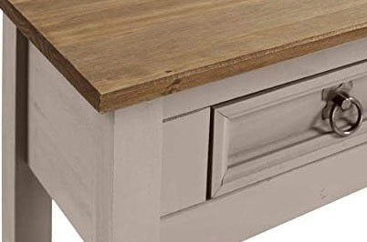 Grey Solid Pine Rustic Furniture with 2 Drawers - Mexican Style