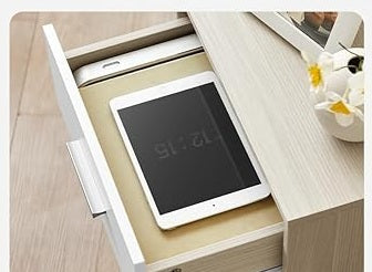 Set of 2 Bedside Tables with Drawers and Shelf – Nightstands for Bedroom or Living Room