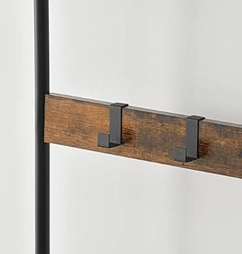 Industrial 4-in-1 Coat Rack with Shoe Bench – Hallway Clothes Stand with 9 Hooks