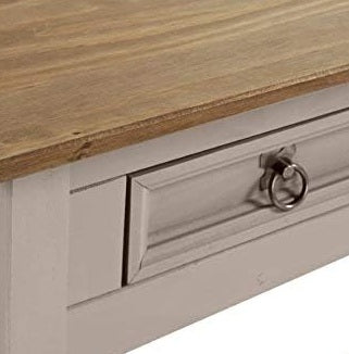 Grey Solid Pine Sideboard – 3-Drawer Rustic Cabinet