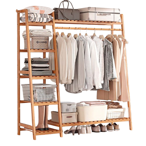 bamboo clothes garment rail