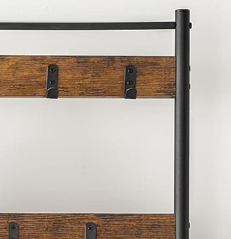 Coat Rack with Shoe Storage Bench with Steel Frame