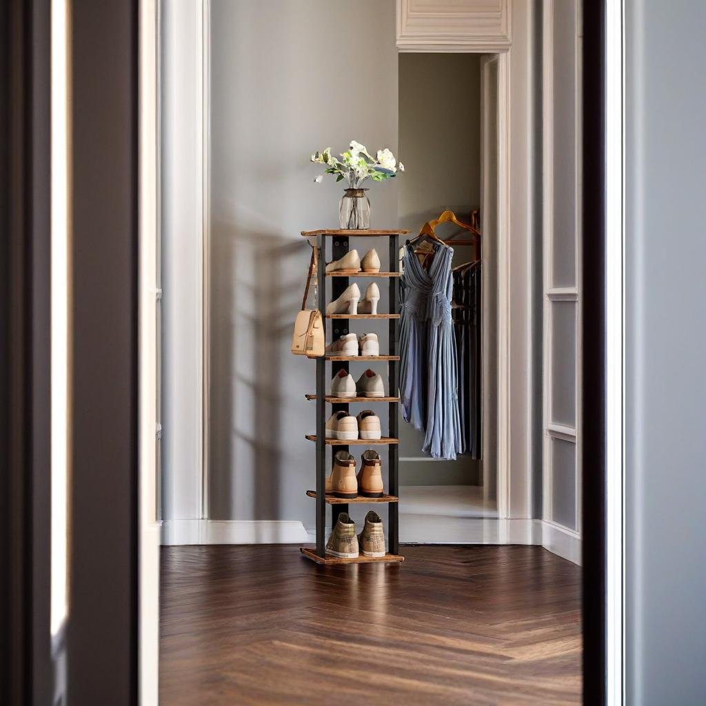 8 Tier Shoe Rack - Tall and Narrow with Vertical Storage
