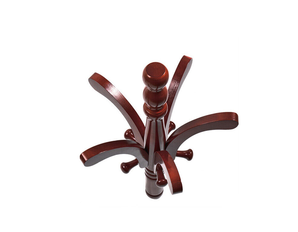 Tall Vintage Wooden Coat Stand – 6ft with 13 Hooks for Hats