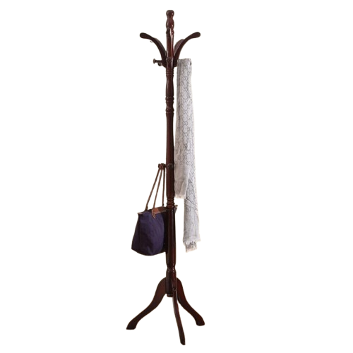 Tall Vintage Wooden Coat Stand – 6ft with 13 Hooks for Hats