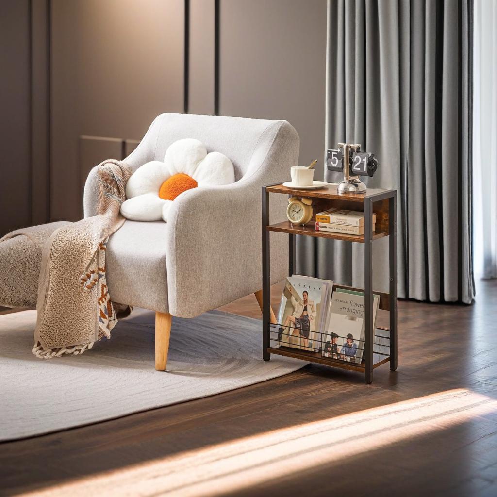 3-Tier Slim Side End Table for Small Spaces